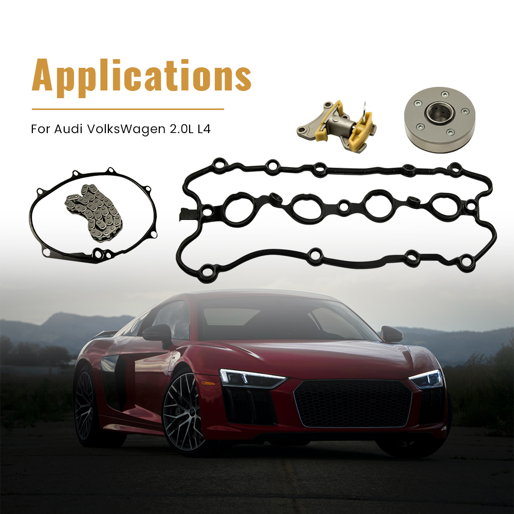 Cam Timing Adjuster Chain Tensioner Gasket Kit compatible for Audi A3 A4 compatible for VW 2.0 06F109088J