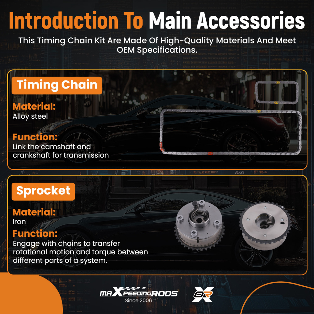 Complete Engine Timing Chain compatible for Corolla Matrix 1.8L 2009-2015 13562-0T010