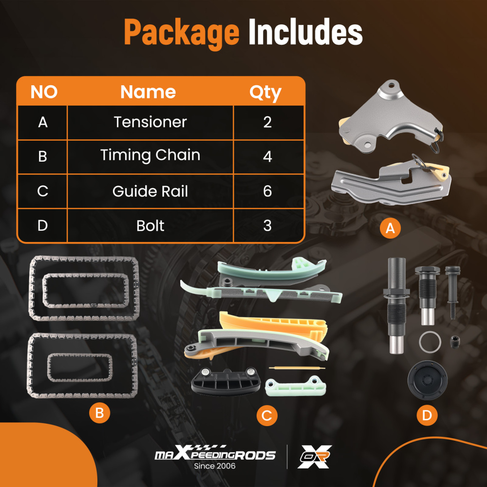 Engine Timing Chain Kitfor compatible for Ford Explorer Mountaineer 4.0L 98-10w/ Tensioner