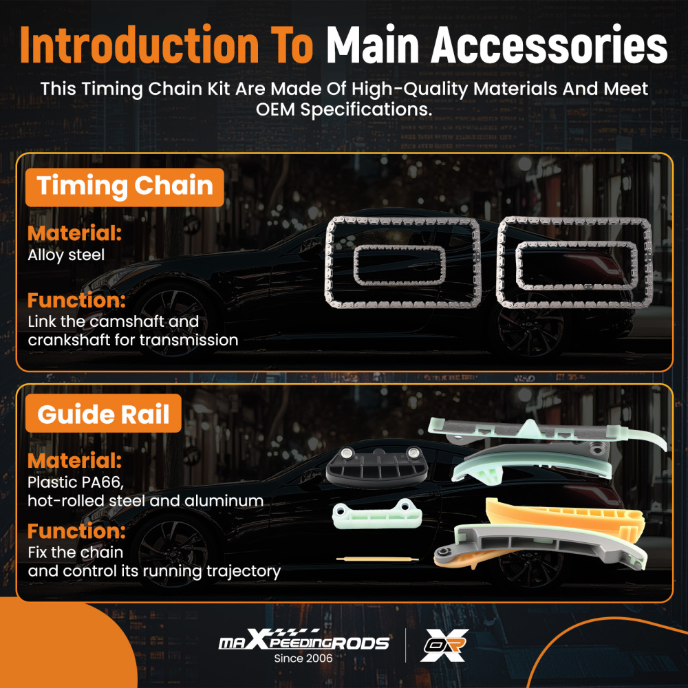 Engine Timing Chain Kitfor compatible for Ford Explorer Mountaineer 4.0L 98-10w/ Tensioner