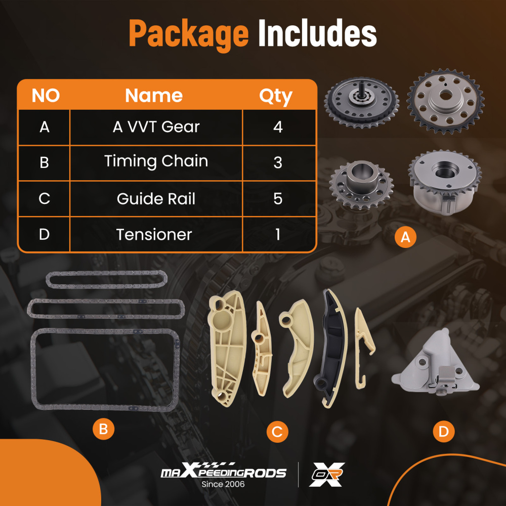 Timing Chain Kit VVT Gears compatible for Land Rover Jaguar XE XF F-PACE E-PACE 2.0 Diesel@OD9J
