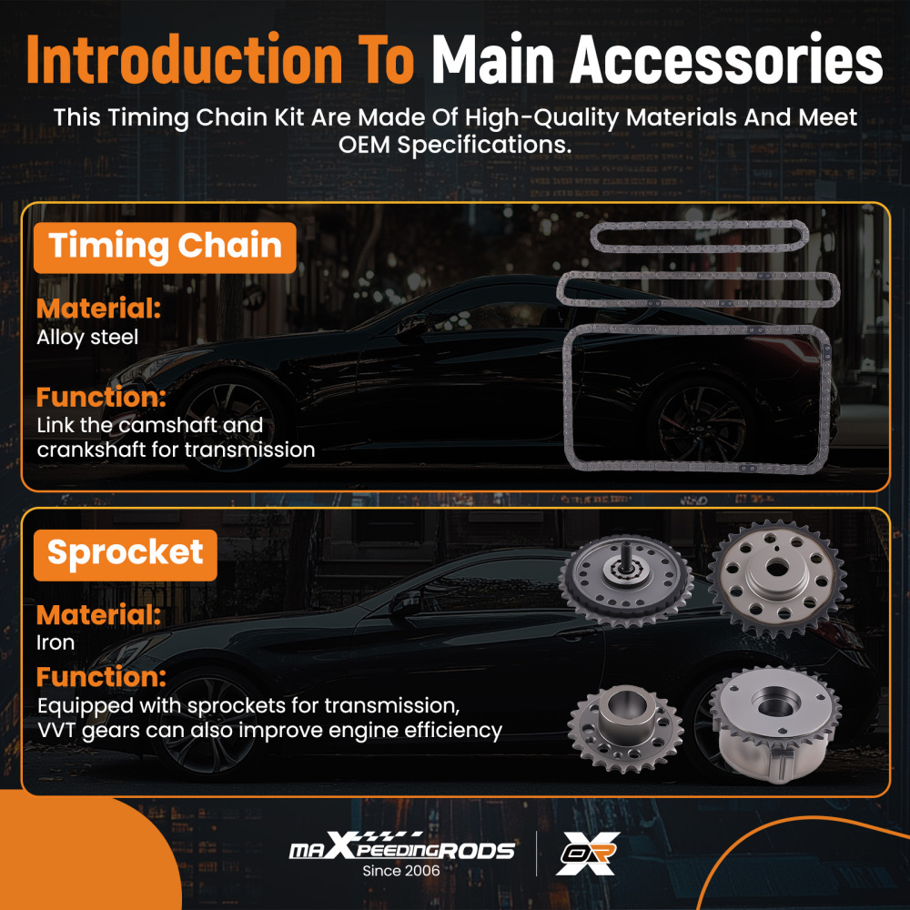 Timing Chain Kit VVT Gears compatible for Land Rover Jaguar XE XF F-PACE E-PACE 2.0 Diesel@OD9J