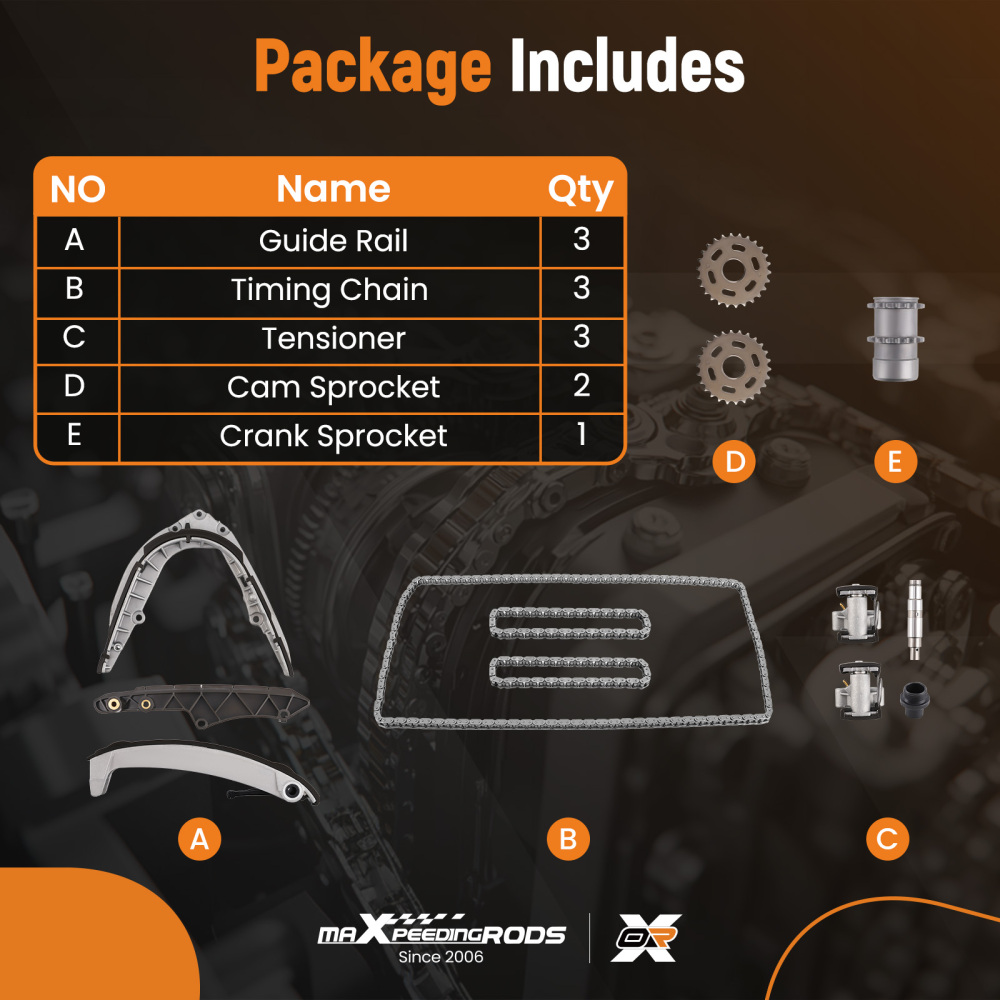 Timing Chain Kit compatible for BMW 540i 740i X5 compatible for Land Rover Range Rover 4.4L 03-05