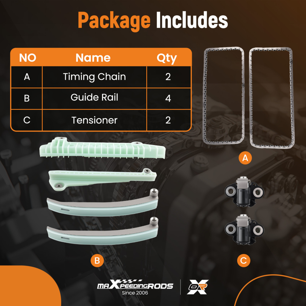 Engine Timing Chain Set compatible for Ford Crown Victoria F-150 4.6L 9-0387SGX 2002-2011