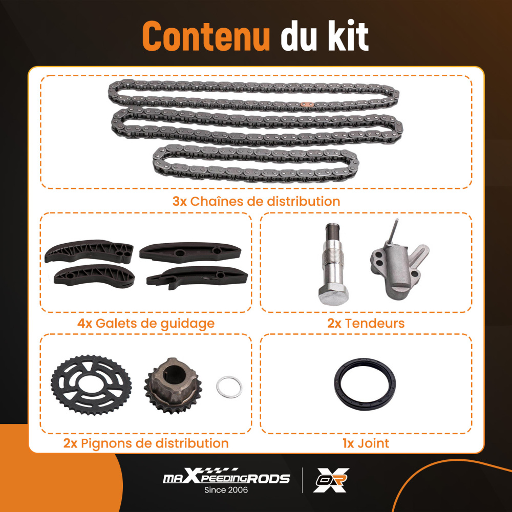 Compatible for BMW N47D20A N47D20B N47D20C N47C20A Upper and Lower Diesel Timing Chain Kit 