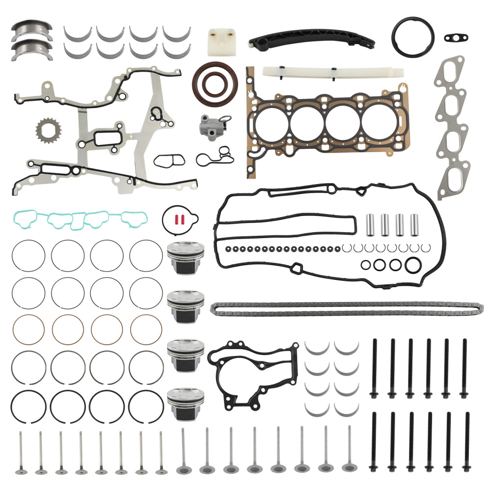 Engine Rebuild Kit Gasket Piston Bearing Timing Chain compatible for Buick Chevrolet 1.4l