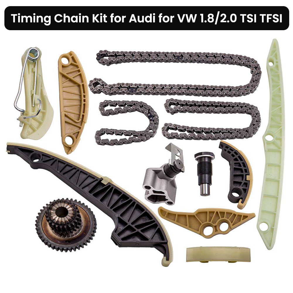 13Pcs Timing Chain Kit compatible for VW Jetta compatible for Golf MK5 MK6 Passat compatible for Audi A4 EA888 1.8T 2.0T