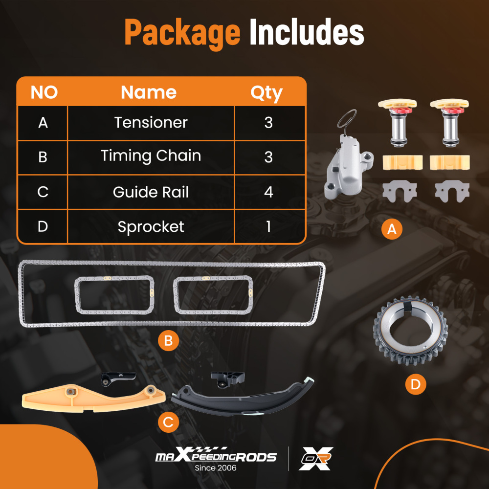 Complete Timing Chain Kit compatible for Ford Taurus Explorer 3.5L 2011-2013 AT4Z6K297C