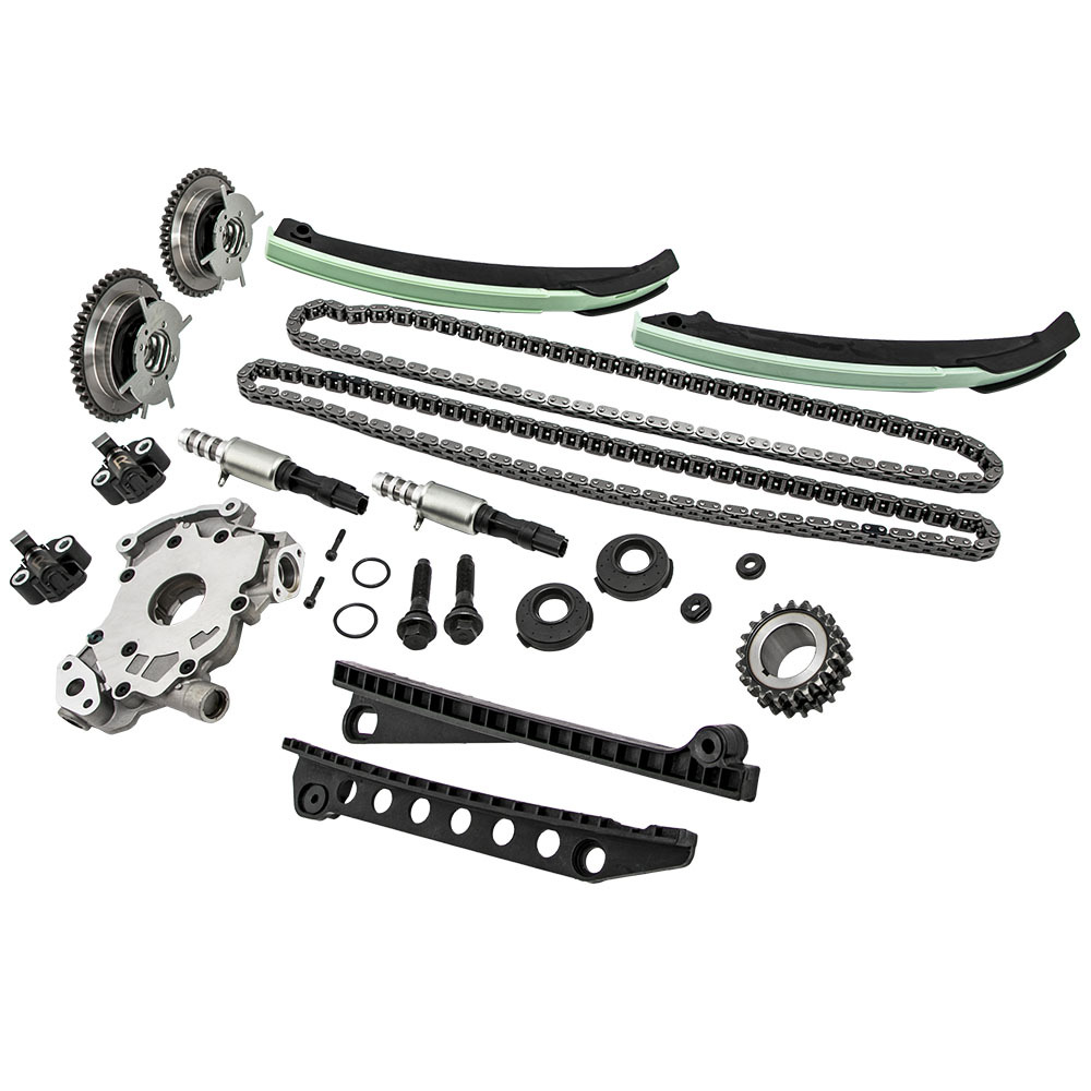 Timing Chain Oil Pump Kit+Cam Phasers+Solenoid compatible for Ford F150 compatible for Lincoln 5.4L 3V 04