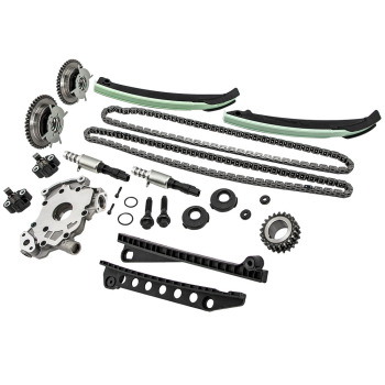 Timing Chain Oil Pump Kit+Cam Phasers+Solenoid compatible for Ford F150 compatible for Lincoln 5.4L 3V 04