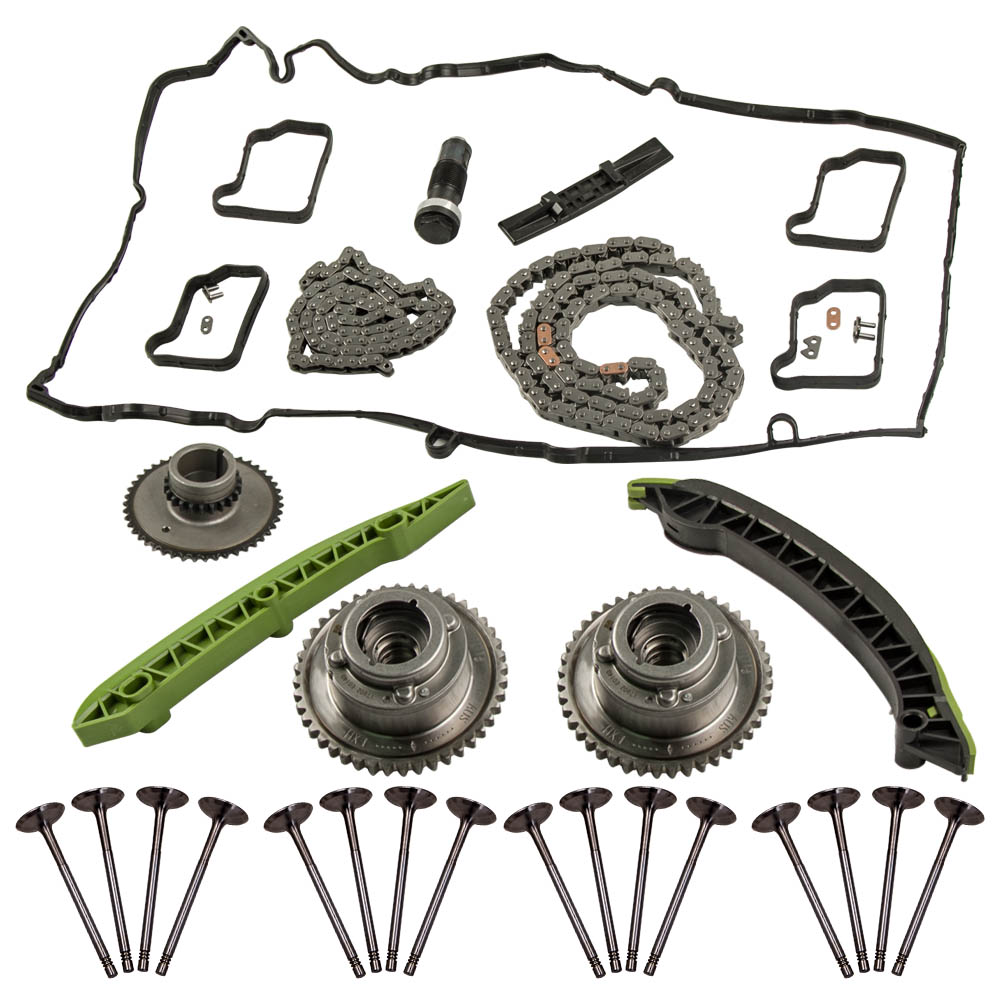 Timing Chain Kit w/ Intake Exhaust Valves compatible for Mercedes W204 C250 SLK250 M271-image-TCK-M271-347_VAL-W212-16-V2