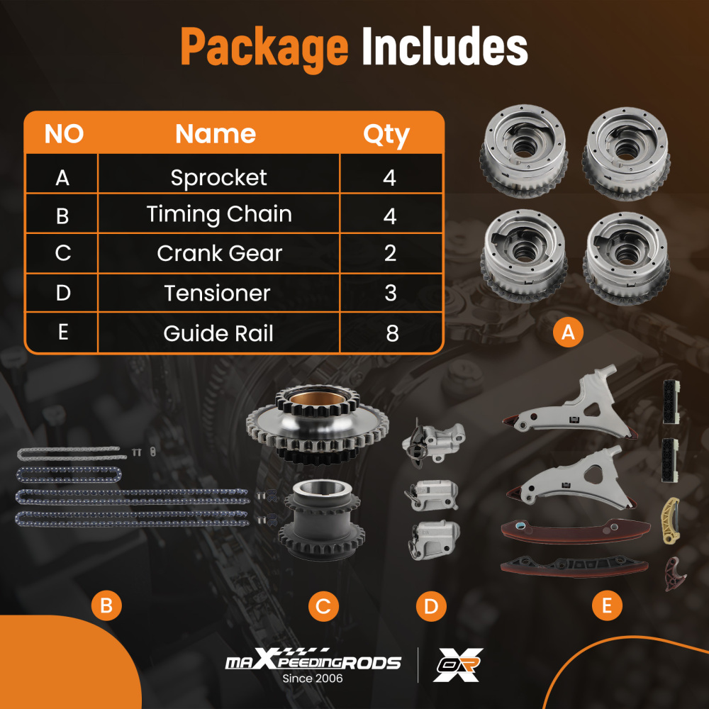 Camshaft Adjuster + Timing Chain Kitfor compatible for Mercedes M276 W212 A207 W221 3.0T 3.5L