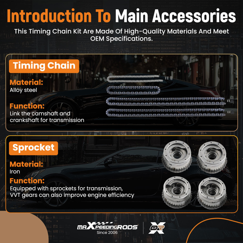 Camshaft Adjuster + Timing Chain Kitfor compatible for Mercedes M276 W212 A207 W221 3.0T 3.5L