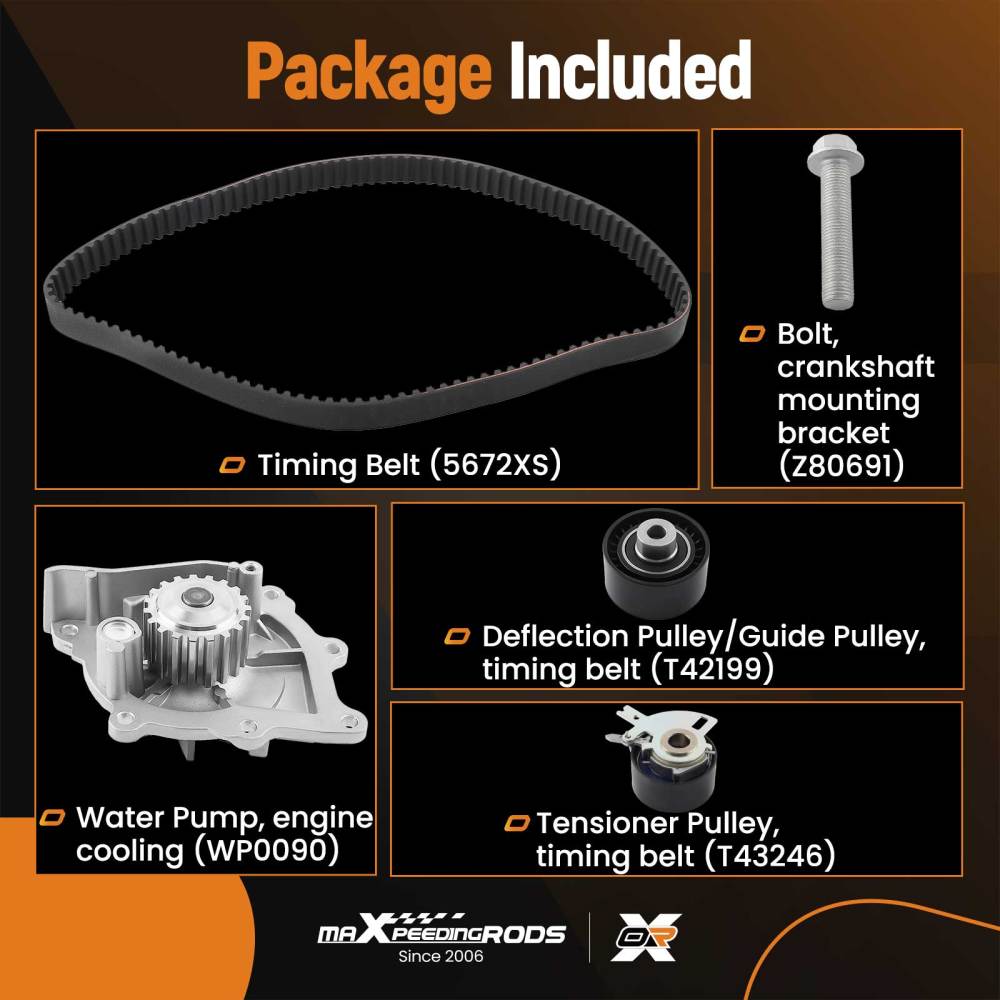 Timing Belt KitWater Pump compatible for Citroen C5 compatible for Ford C-Max compatible for Peugeot 308 508 2.2 HDI