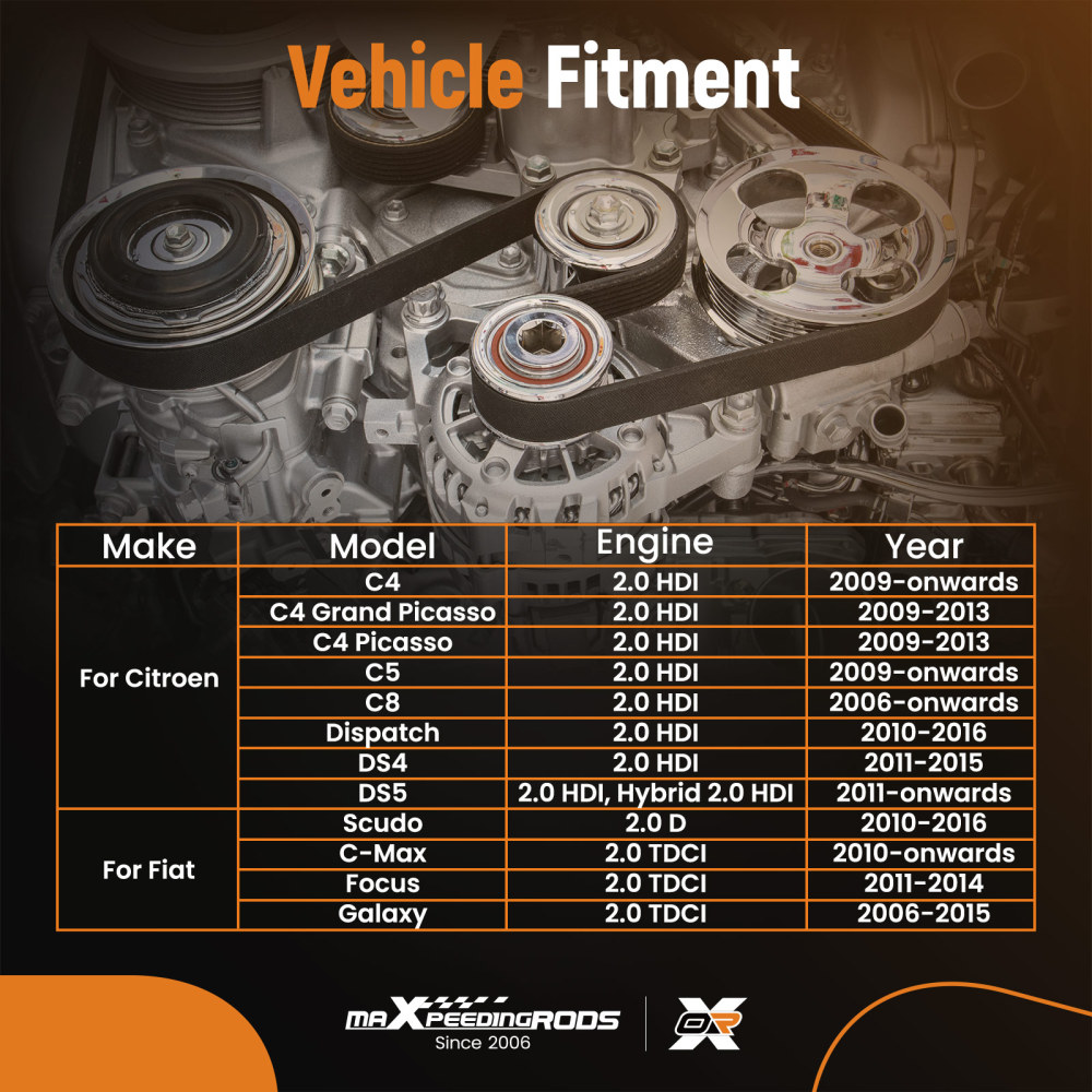 Timing BeltWater Pump Kit compatible for Citroen C4 C5 C8 DS4 compatible for Ford Focus Galaxy 2.0