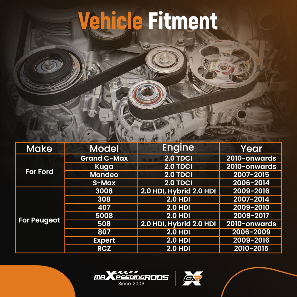 Timing BeltWater Pump Kit compatible for Citroen C4 C5 C8 DS4 compatible for Ford Focus Galaxy 2.0