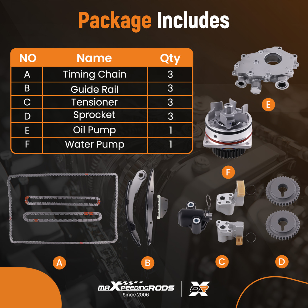 Timing Chain Kit Water Pump compatible for Nissan Pathfinder 4.0L V6 DOHC 05-2019