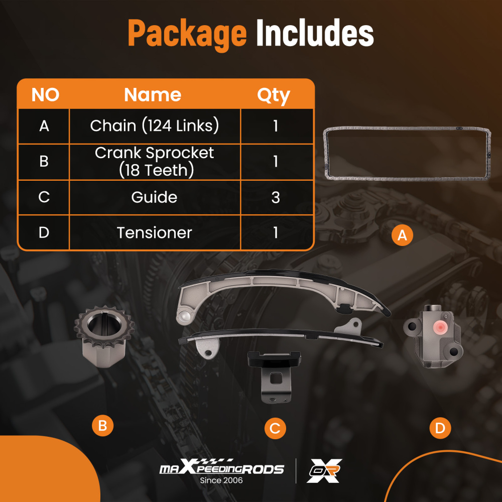 Engine Timing Chain Kit compatible for Lexus NX300h L4 2.5L 2015-2019 1354036010