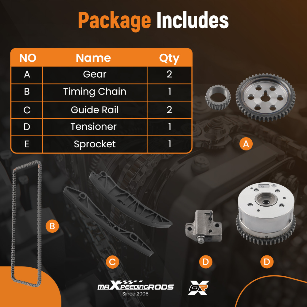 Set catena di comando con mozzo VVT compatibile per HYUNDAI i30 compatibile per KIA Ceed 1,4 1,6i 244202B000