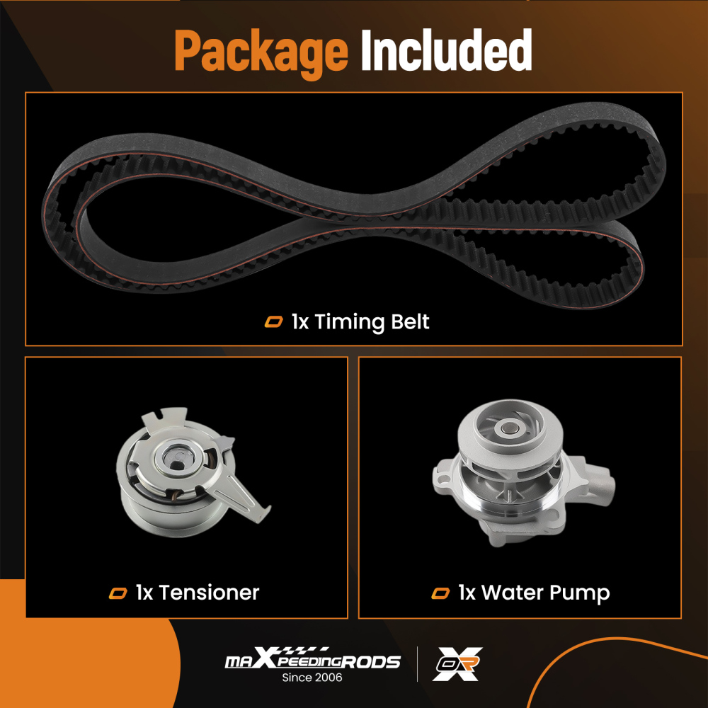 Timing Belt Kit w/ Water Pump compatible for Audi VW GOLF MK6 MK7 1.6D 2.0D KP15678XS