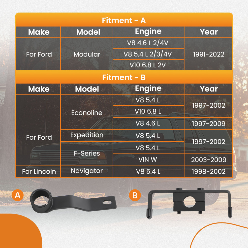 Camshaft Holding Tool Kit compatible for Ford 4.6L 5.4L 6.8L V8 V10 1991-2002 303-557