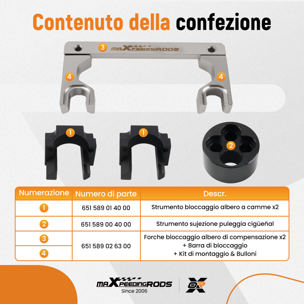 Attrezzo Blocco Alberi compatibile per Mercedes S250 W221 CDI OM651 651589004000