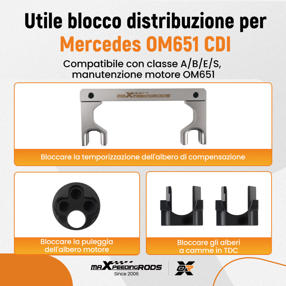 Attrezzo Blocco Alberi compatibile per Mercedes S250 W221 CDI OM651 651589004000