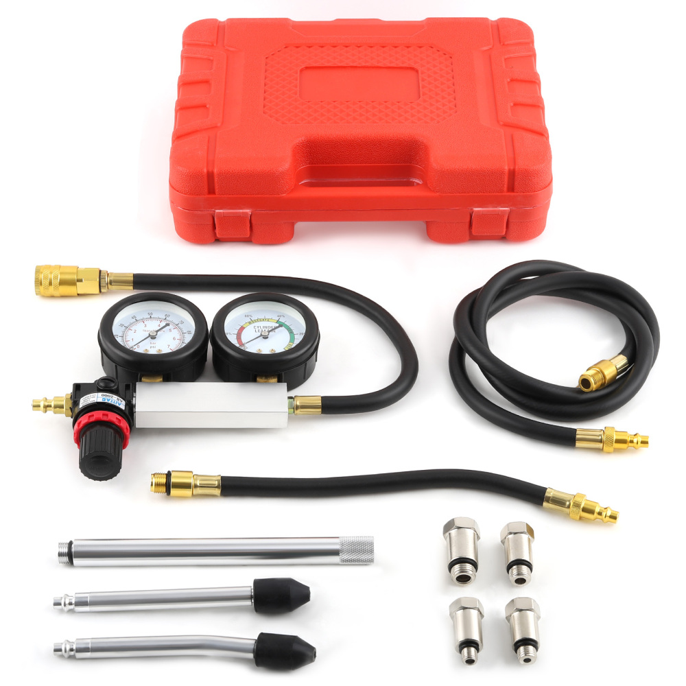 Engine Cylinder Leak Down Tester Kit for Pressure Check and Leakage Rate Test