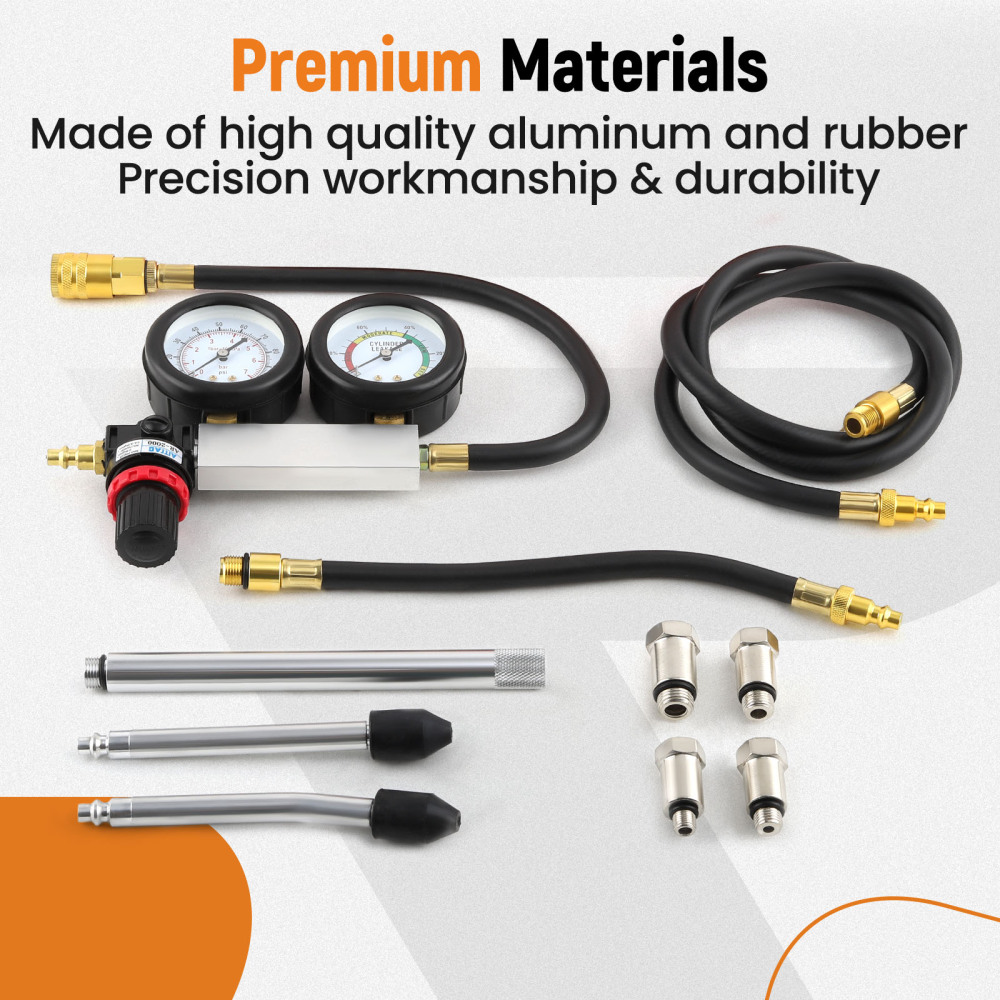 Engine Cylinder Leak Down Tester Kit for Pressure Check and Leakage Rate Test