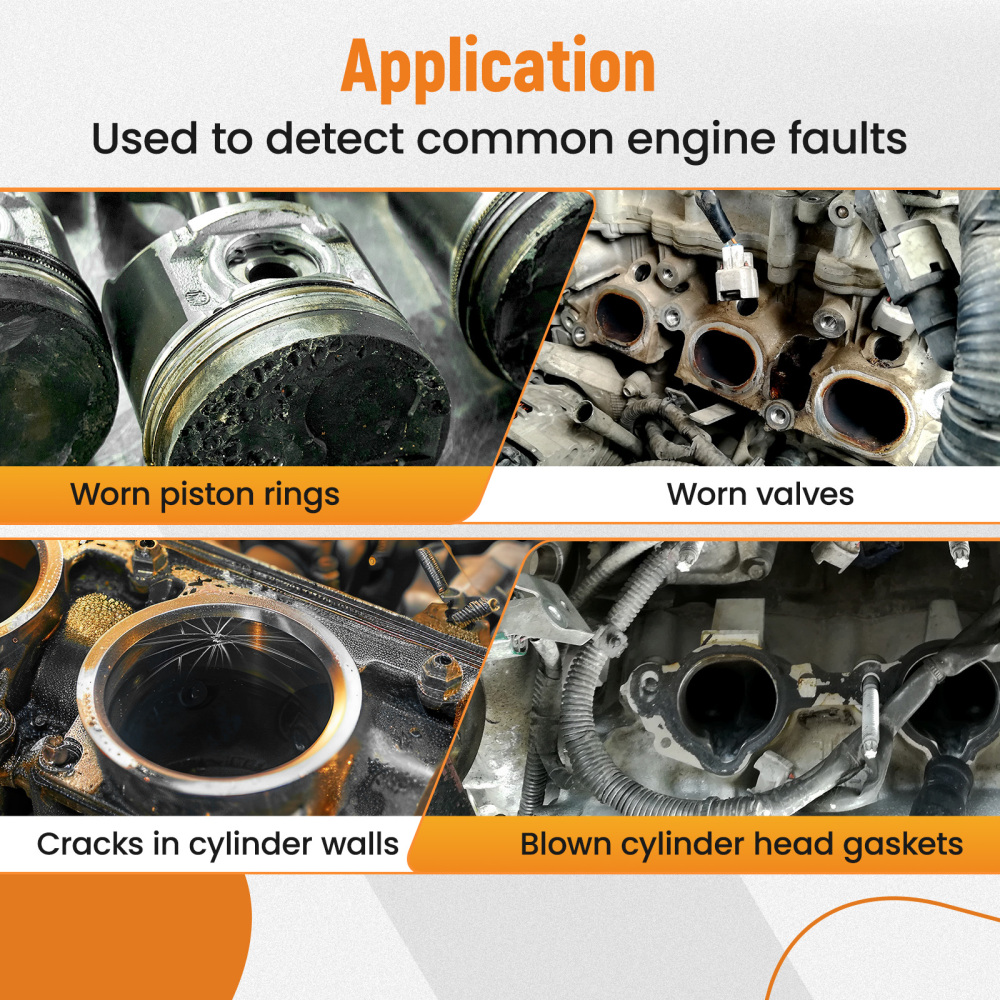 Engine Compression Leakage Leakdown Detector Cylinder Leak Tester Tool Kit Set