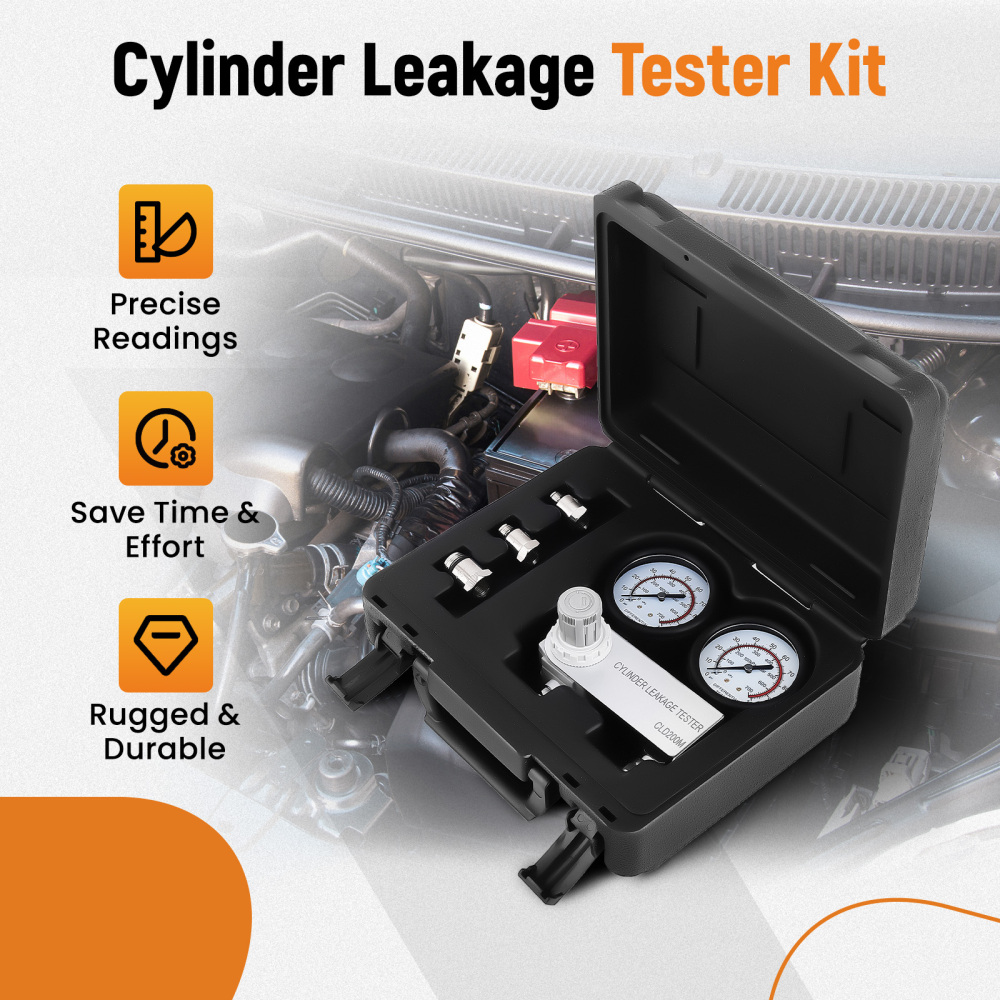 Engine Compression Leakage Leakdown Detector Cylinder Leak Tester Tool Kit Set