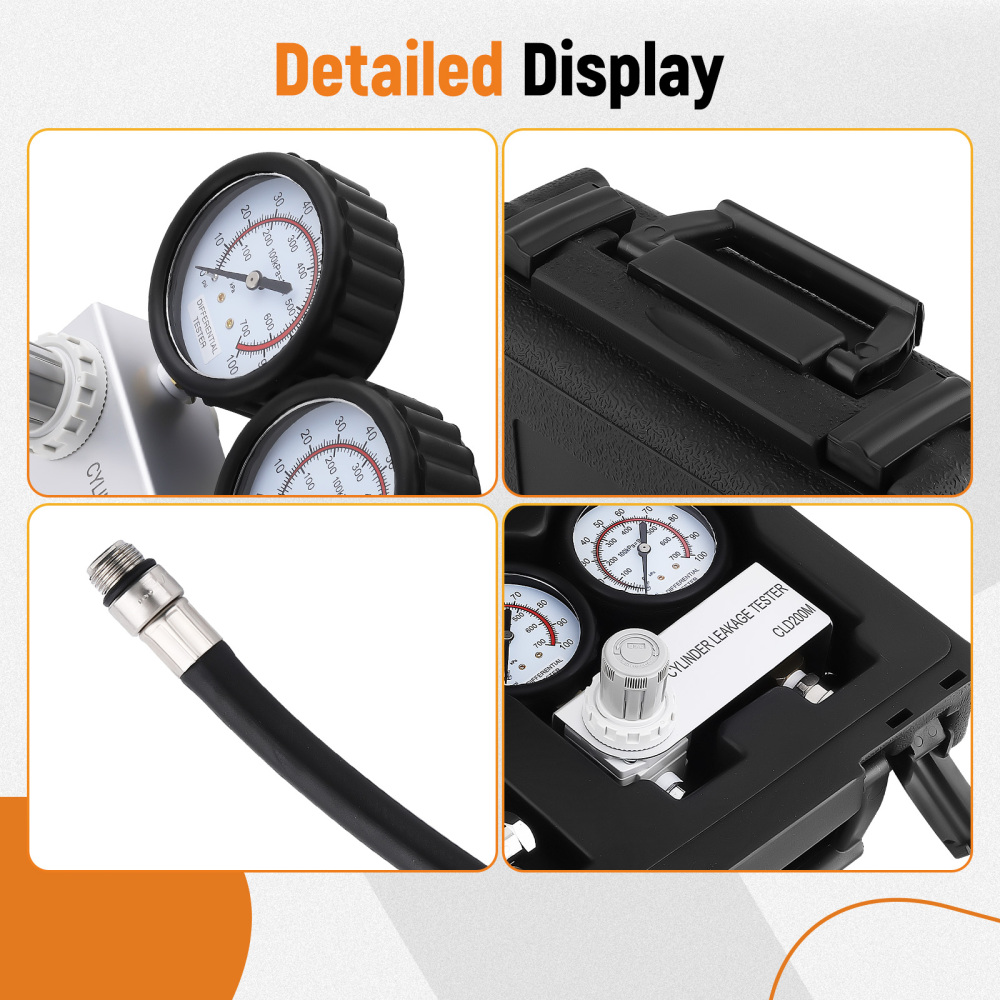 Engine Compression Leakage Leakdown Detector Cylinder Leak Tester Tool Kit Set