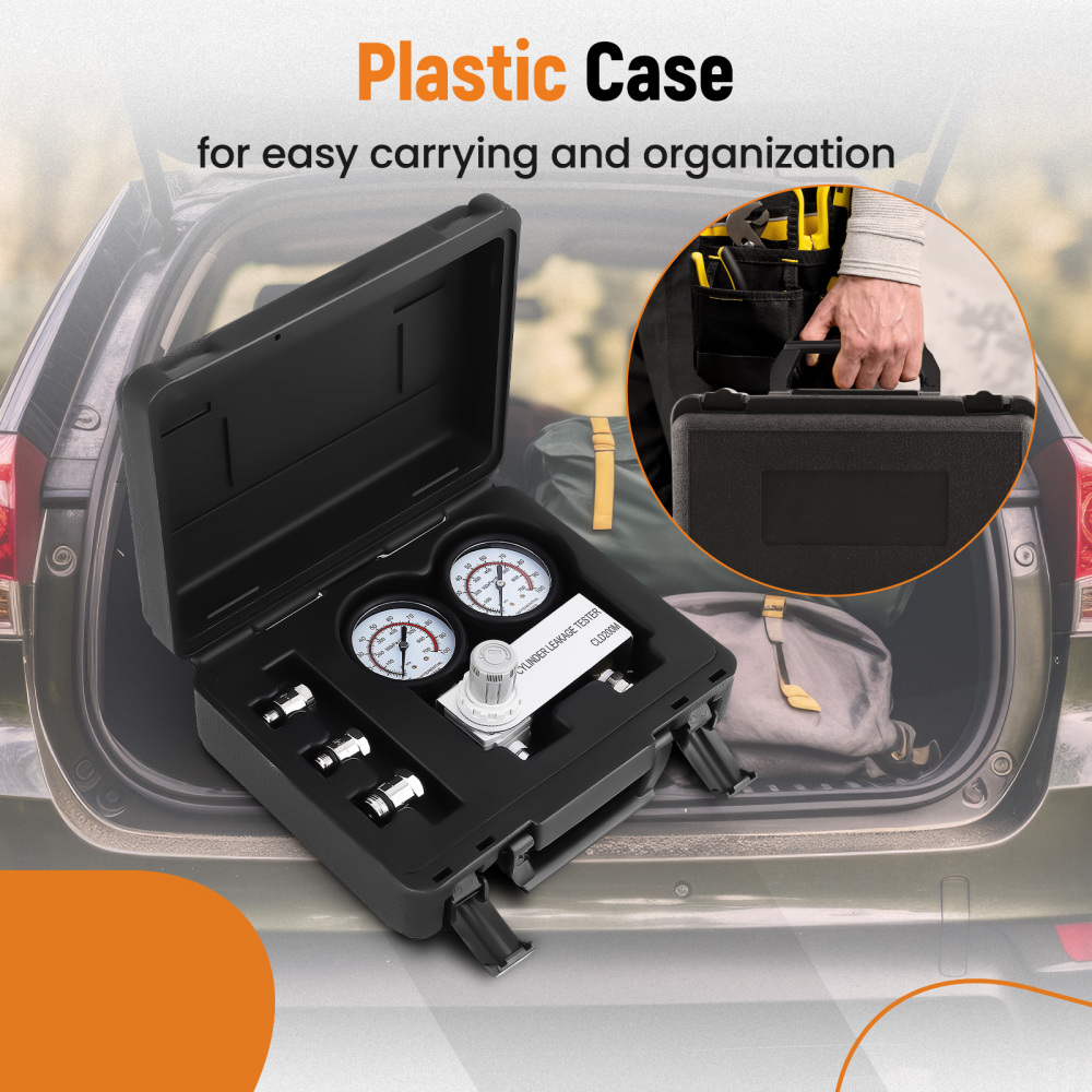 Engine Compression Leakage Leakdown Detector Cylinder Leak Tester Tool Kit Set