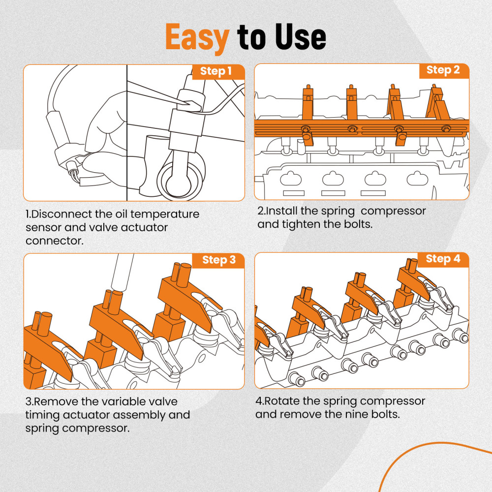 Engine Actuator Compressor Assembly Tool compatible for Fiat MultiAir 10259A 10259B