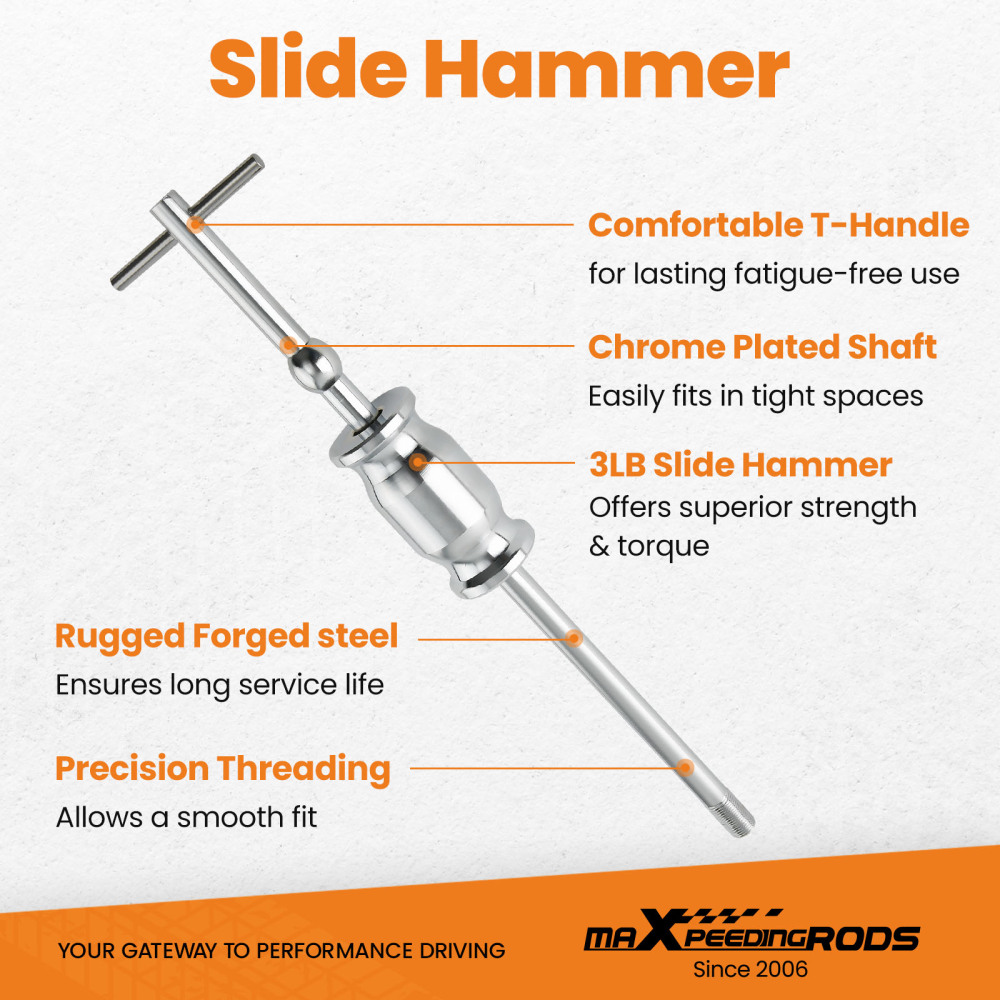 3 Jaw Gear Bearing Slide Hammer Puller Set Internal External Puller Tool Kit New