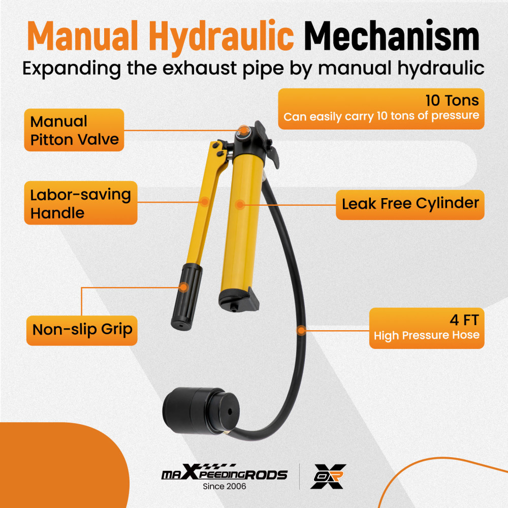 HYDRAULIC EXHAUST PIPE EXPANDER 10T STRETCHER TOOL SET 1 5/8 -4 1/4 UNIVERSAL