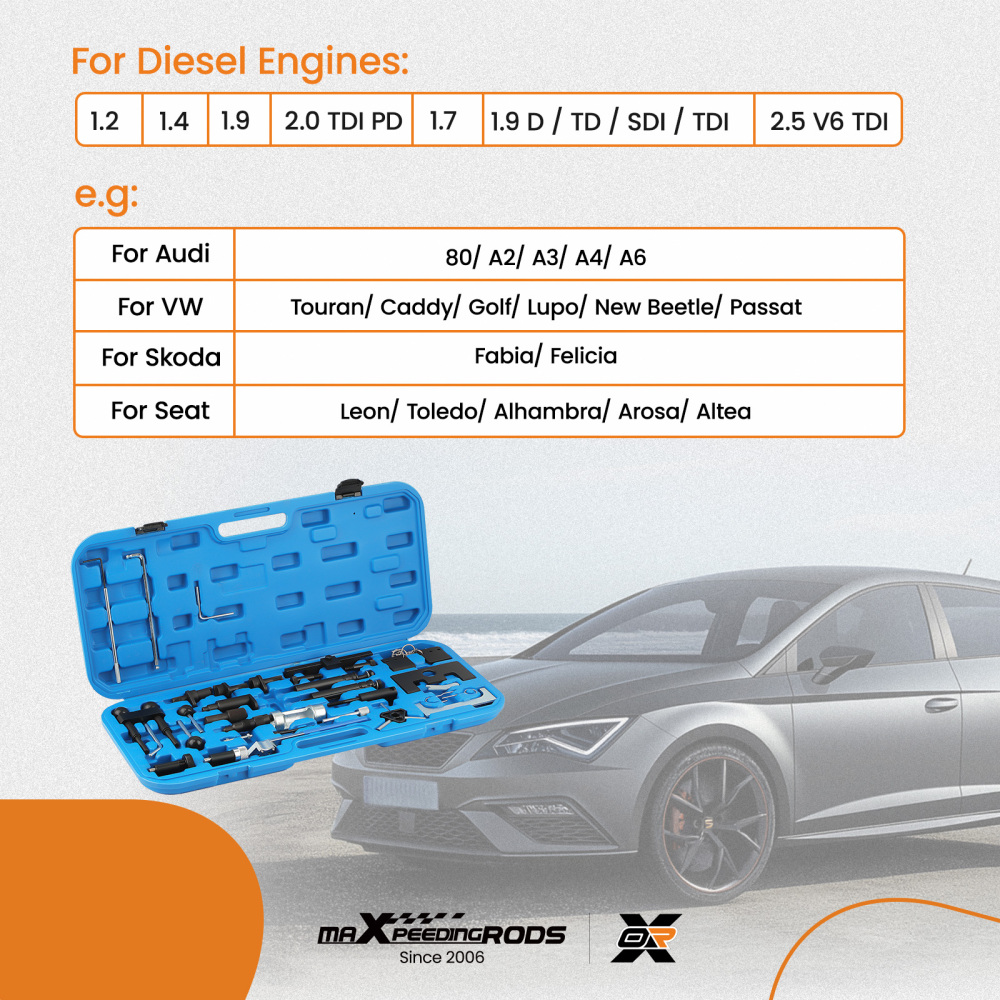 Engine Adjustment Tool TDI Timing Belt Tool Locking Tool Control Belt Camshafts Compatible for VAG compatible for Audi VW 1.2 1.9 2.0 2.5 3.3 Litres