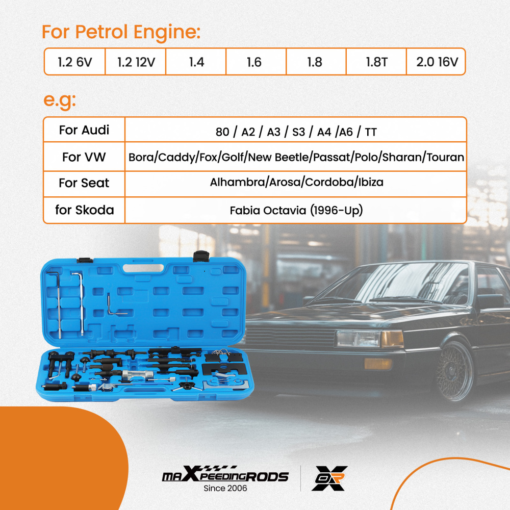 Engine Camshaft Timing Belt Locking Tool Kit compatible for VW  1.2 / 1.4 / 1.6 / 1.8/  2.0