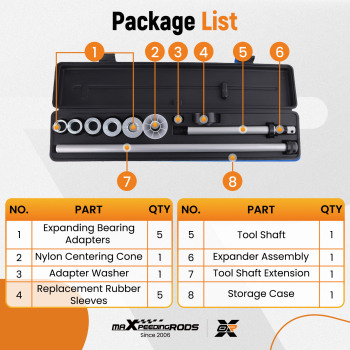 Camshaft Cam Bearing Installation Removal Tool Kit Expander 1.125 inch~2.69 inch