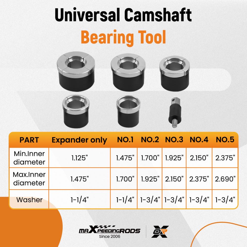 Camshaft Cam Bearing Installation Removal Tool Kit Expander 1.125 inch~2.69 inch