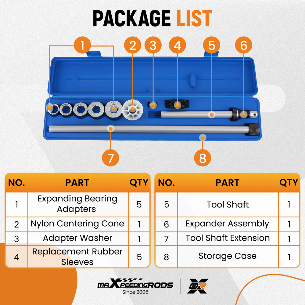 Universal Engine Camshaft Cam Bearing Installation Insert and Removal Tool