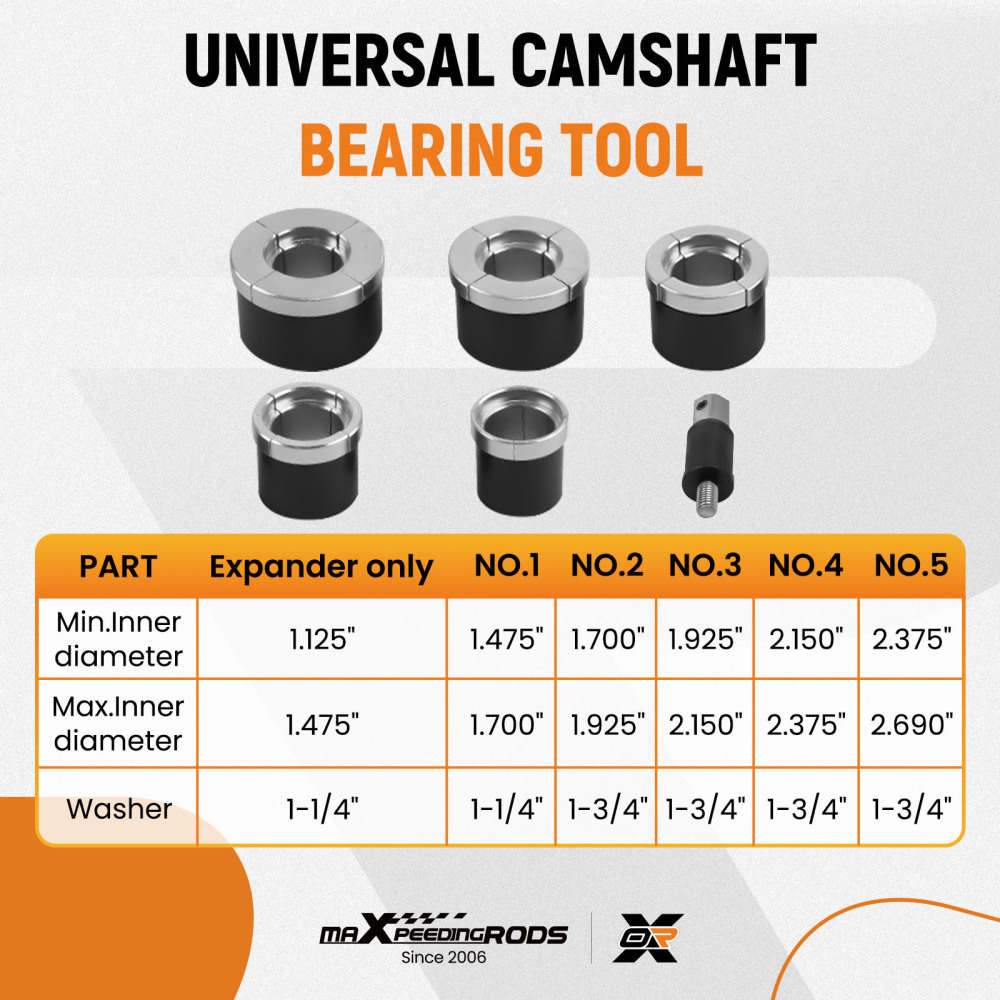 Universal Engine Camshaft Cam Bearing Installation Insert and Removal Tool