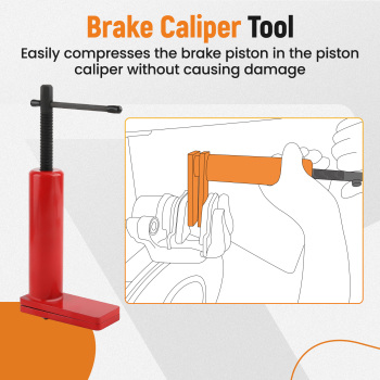Brake Caliper Tool for Multi-Piston Brake Pad Spreader w/ 2 Hanger Hooks