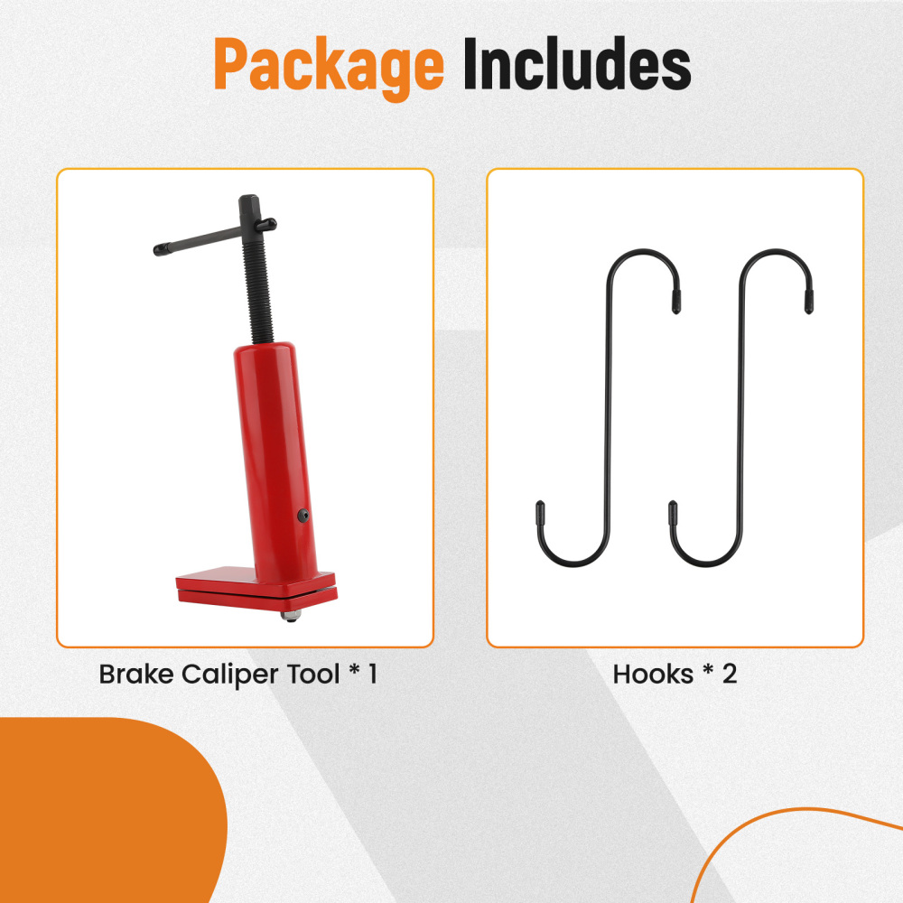 Brake Caliper Tool for Multi-Piston Brake Pad Spreader w/ 2 Hanger Hooks