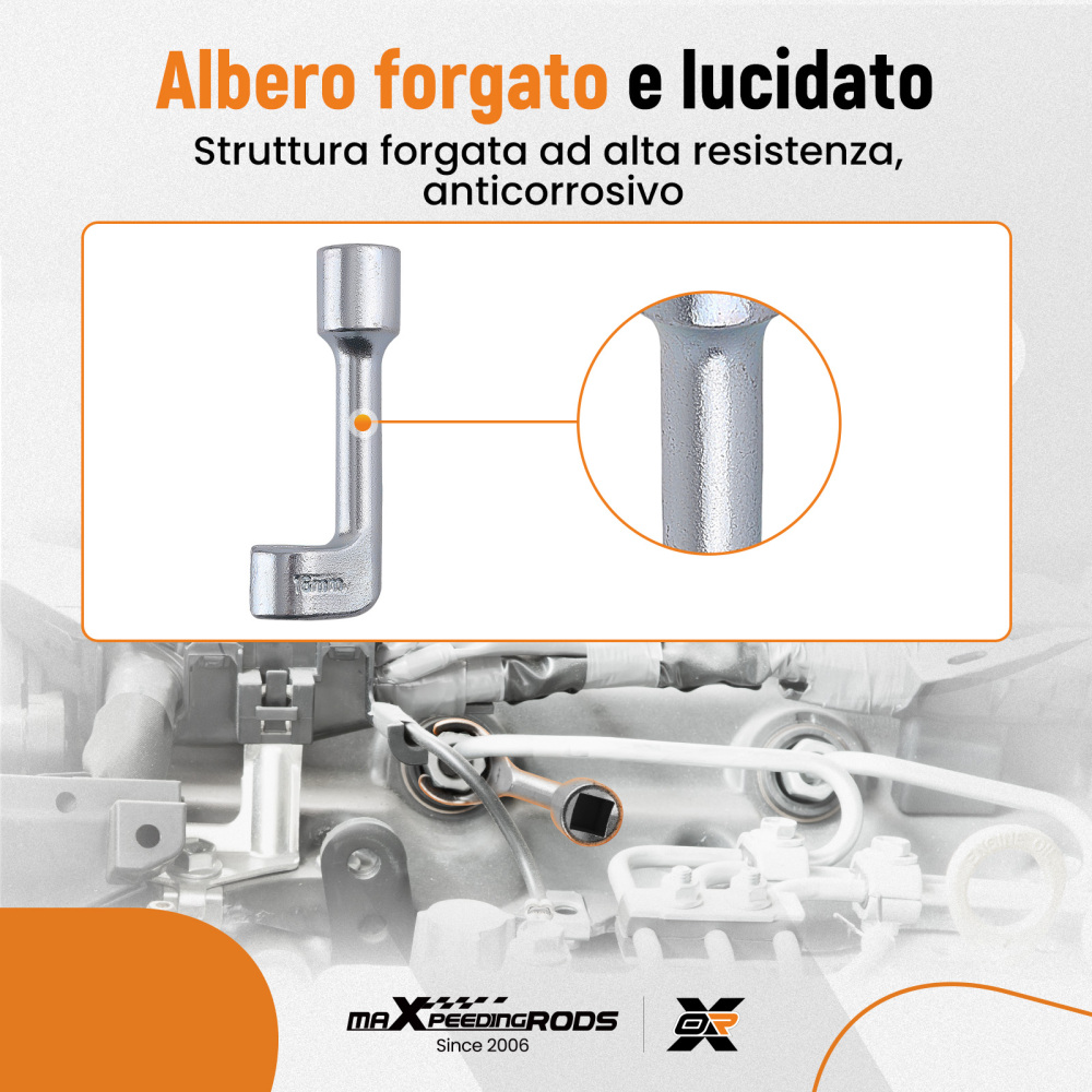 Chiavi Bussola 100mm for Iniettori Diesel compatibile per BMW Audi 12-19mm Attacco 1/2