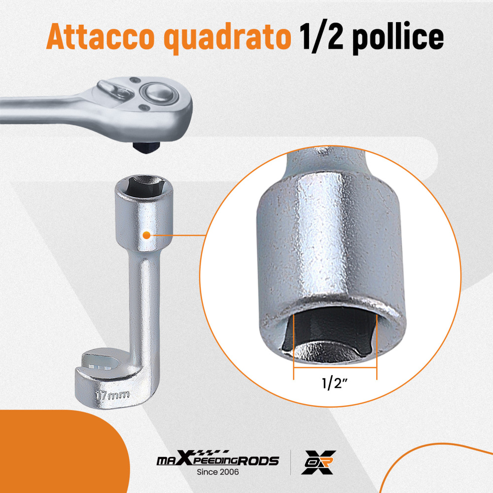 Chiavi Bussola 100mm for Iniettori Diesel compatibile per BMW Audi 12-19mm Attacco 1/2