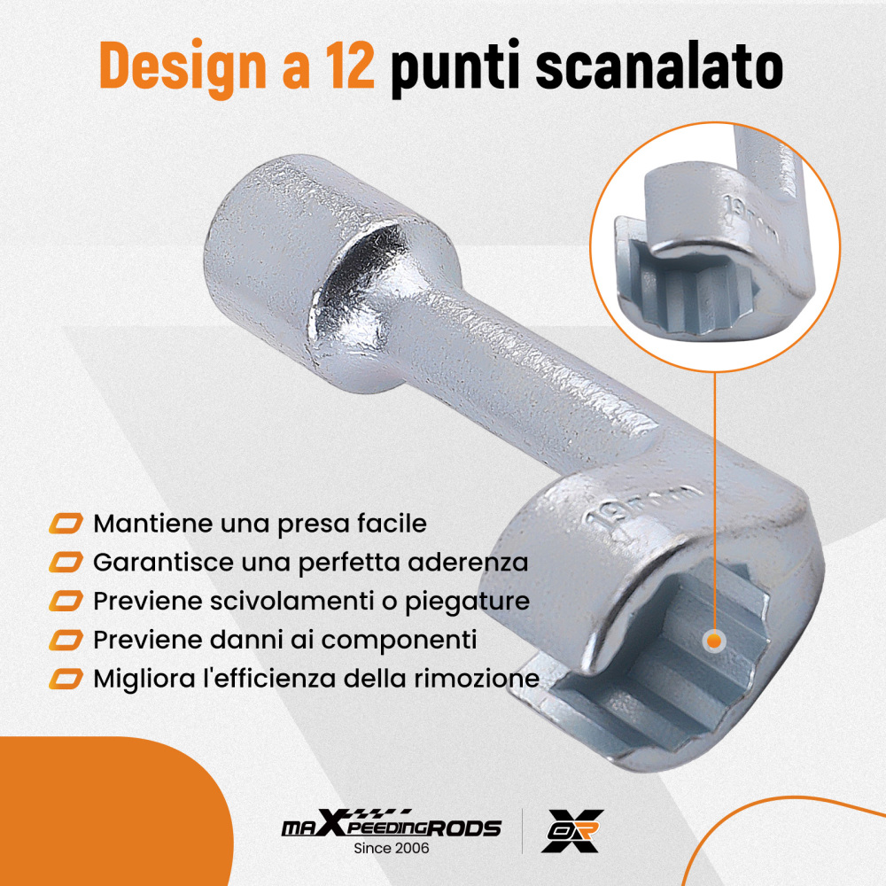 Chiavi Bussola 100mm for Iniettori Diesel compatibile per BMW Audi 12-19mm Attacco 1/2