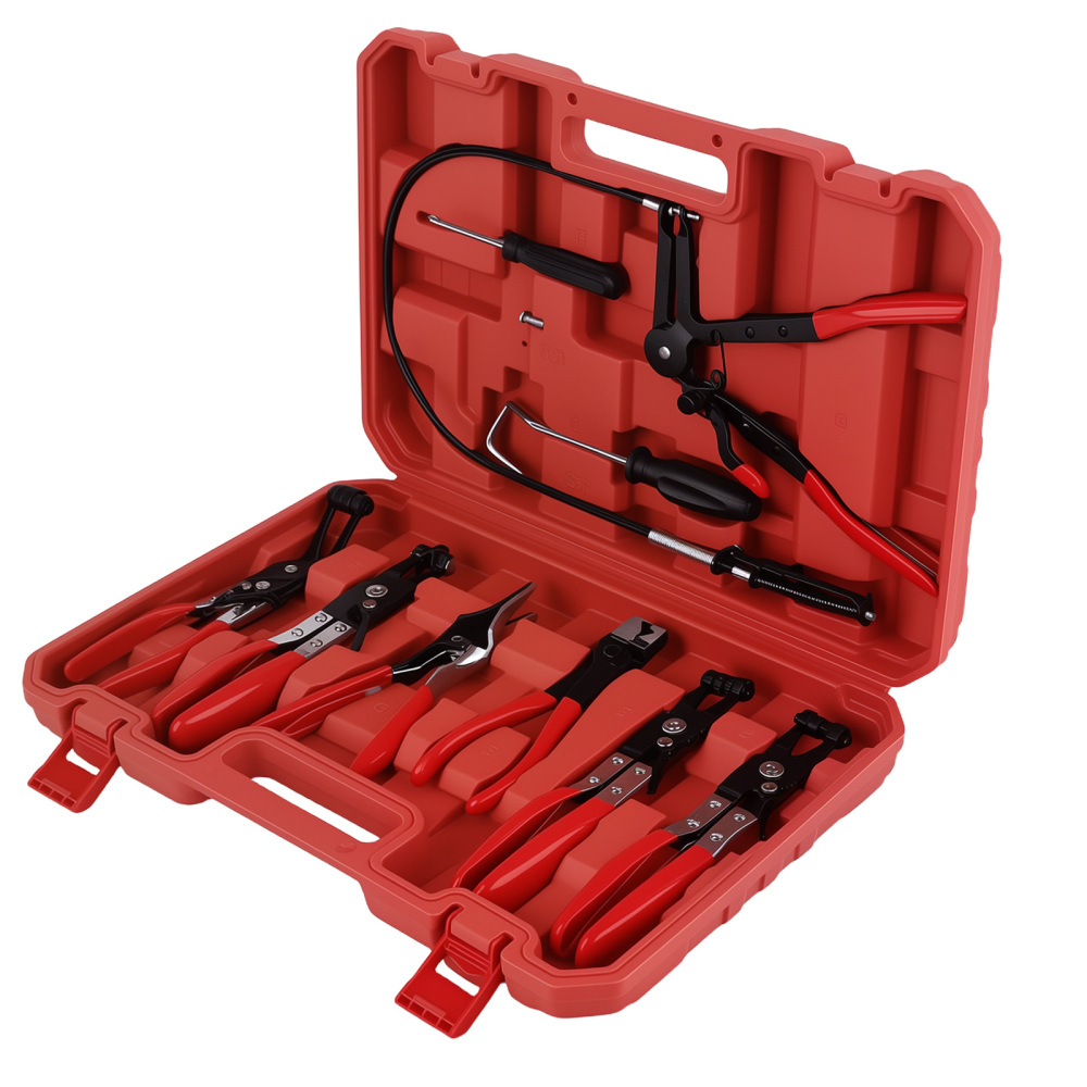 9pc Hose Clamp Pliers Set for Brake Fuel Line Spring Clamp Removal Tools w/ Compatible for Case