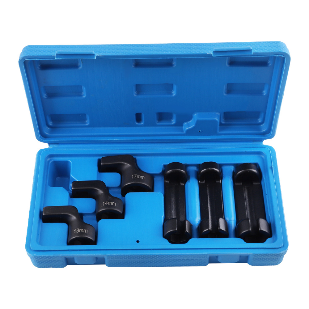 6PC EGT Sensor Socket Set 13mm 14mm 17mm Offset CRMO 3/8 Drive Fit Turbo Diesel