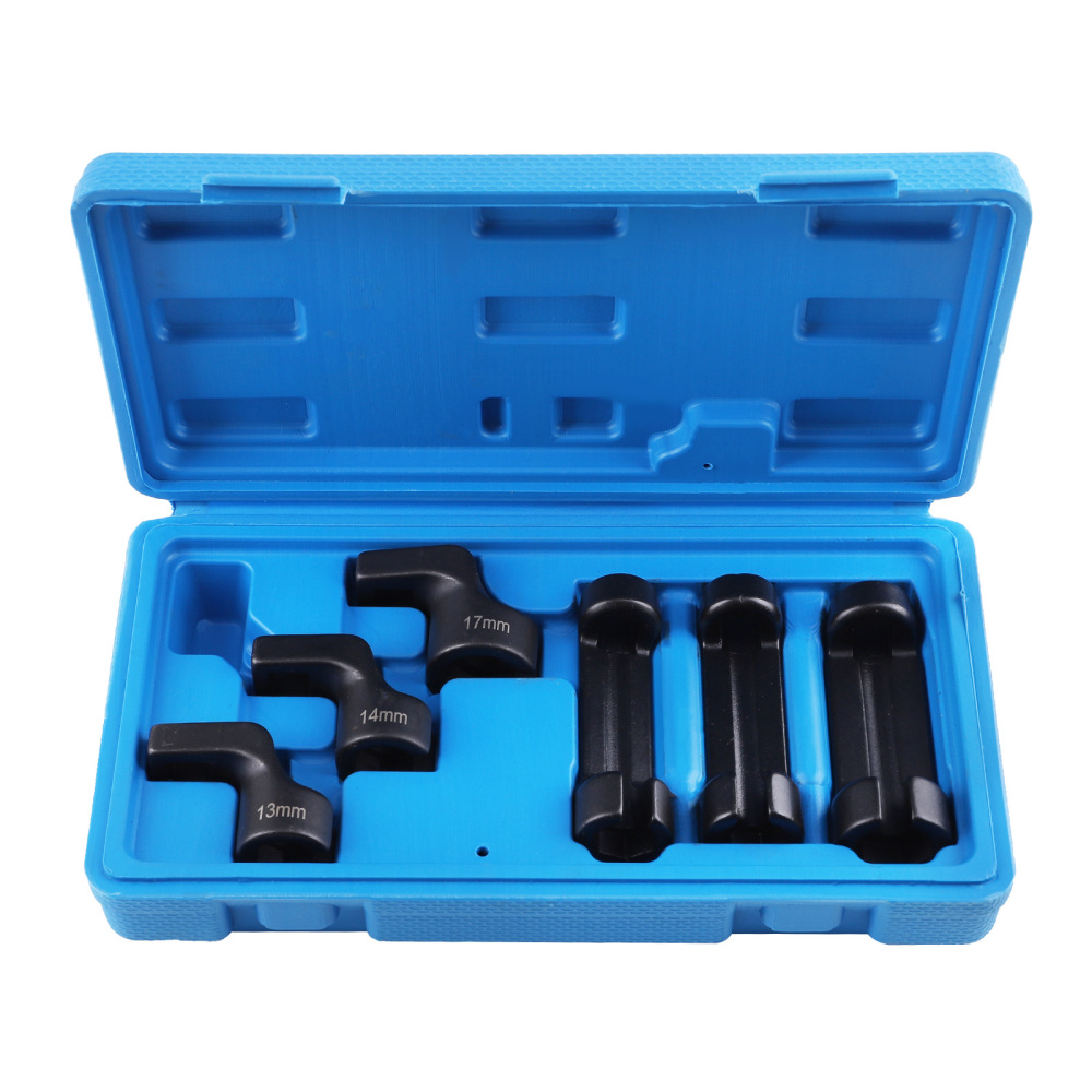 6PC EGT Sensor Socket Set 13mm 14mm 17mm Offset CRMO 3/8 Drive Fit Turbo Diesel